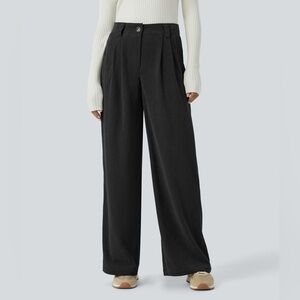 NWT HALARA wide leg corduroy black‎ pants size XL petite